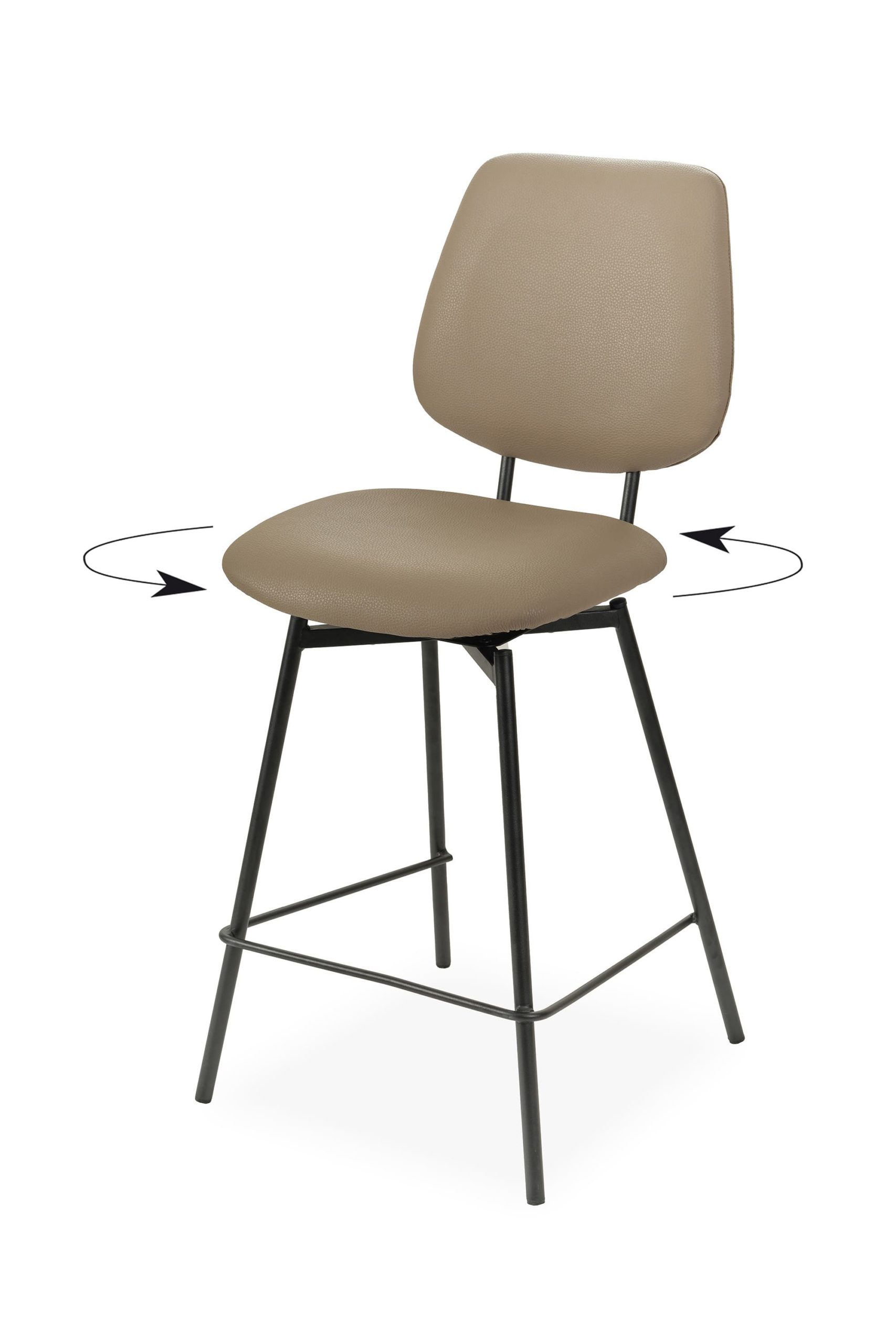 Tabouret pivotant Suzy - face - taupe - KUIZI