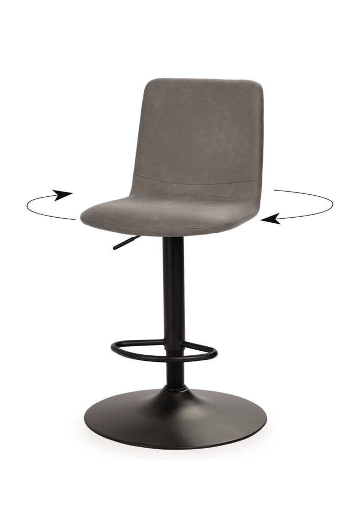 tabouret pied piston pivotant yumi gris anthracite